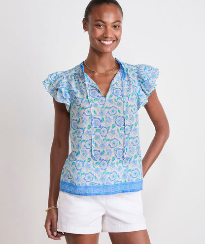 Vineyard Vines Adare Double Ruffle Top
