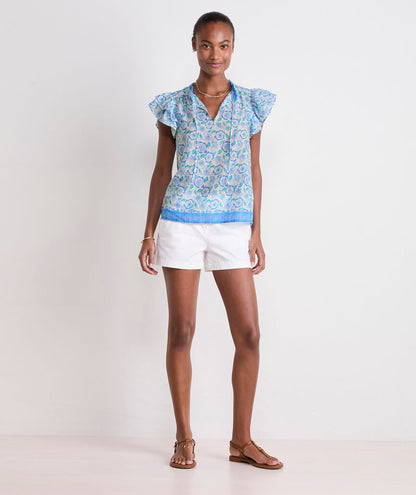 Vineyard Vines Adare Double Ruffle Top