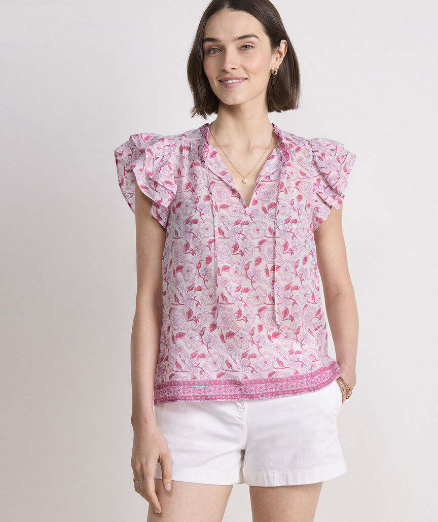 Vineyard Vines Adare Double Ruffle Top
