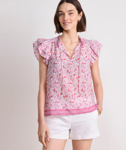 Vineyard Vines Adare Double Ruffle Top