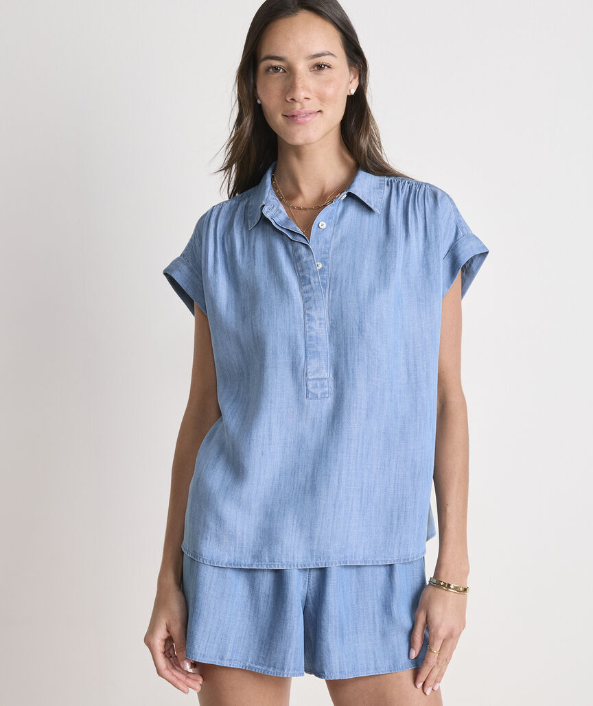 Vineyard Vines Margo Chambray Top