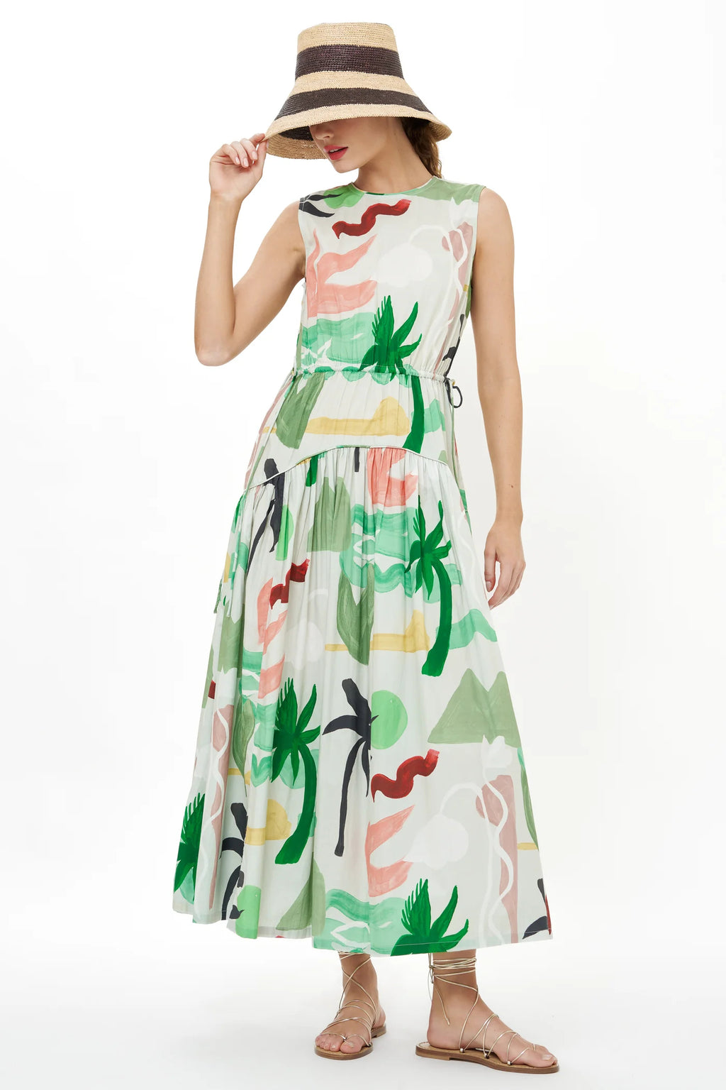 Oliphant Sleeveless Piped Maxi