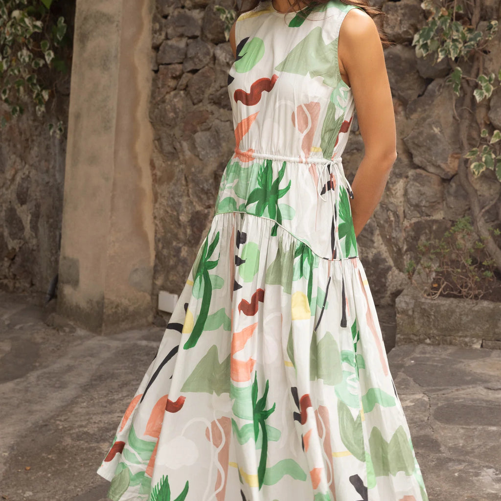 Oliphant Sleeveless Piped Maxi