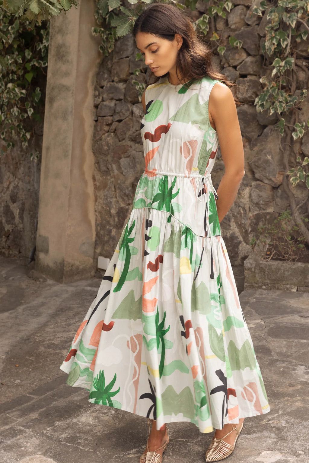Oliphant Sleeveless Piped Maxi