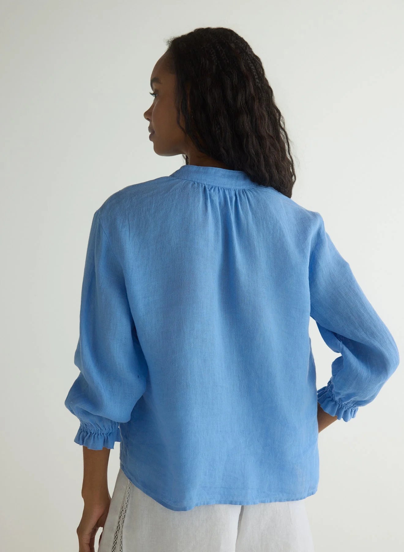 Bella Dahl 3/4 Sleeve Tie Neck Blouse