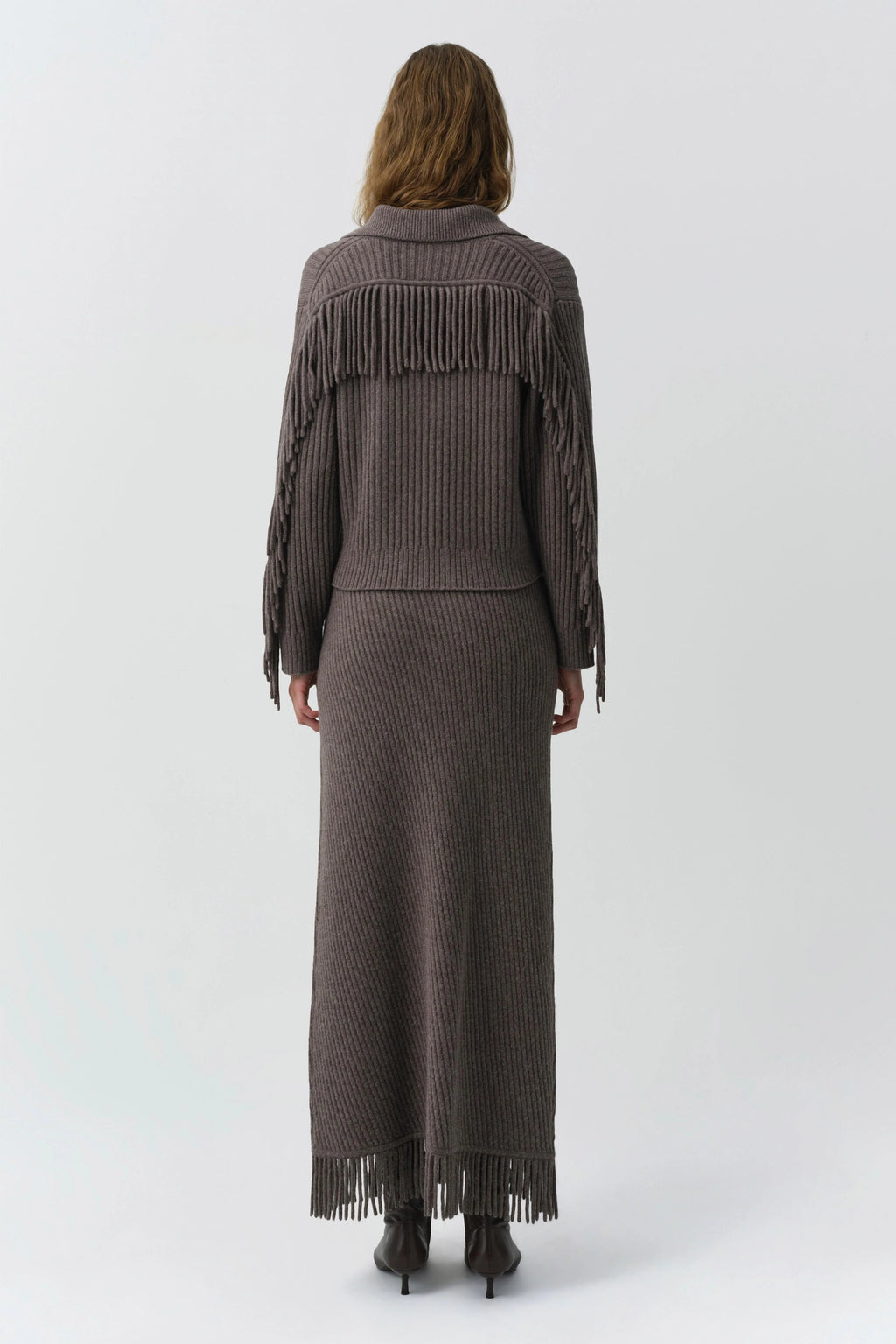 Simkhai Natalia Collared Fringe Sweater