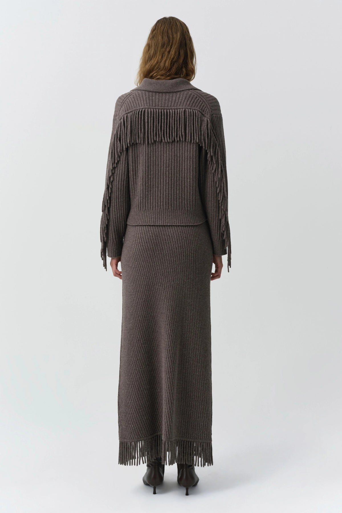 Simkhai Natalia Collared Fringe Sweater