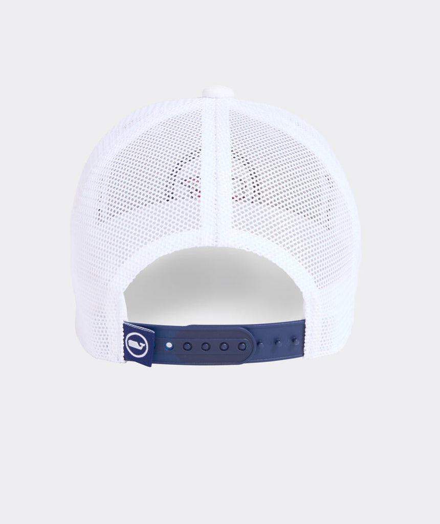 Vineyard Vines Boys' Flag Whale Dot Trucker Hat