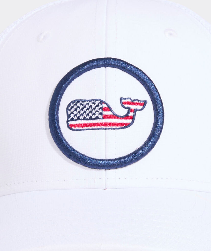 Vineyard Vines Boys' Flag Whale Dot Trucker Hat