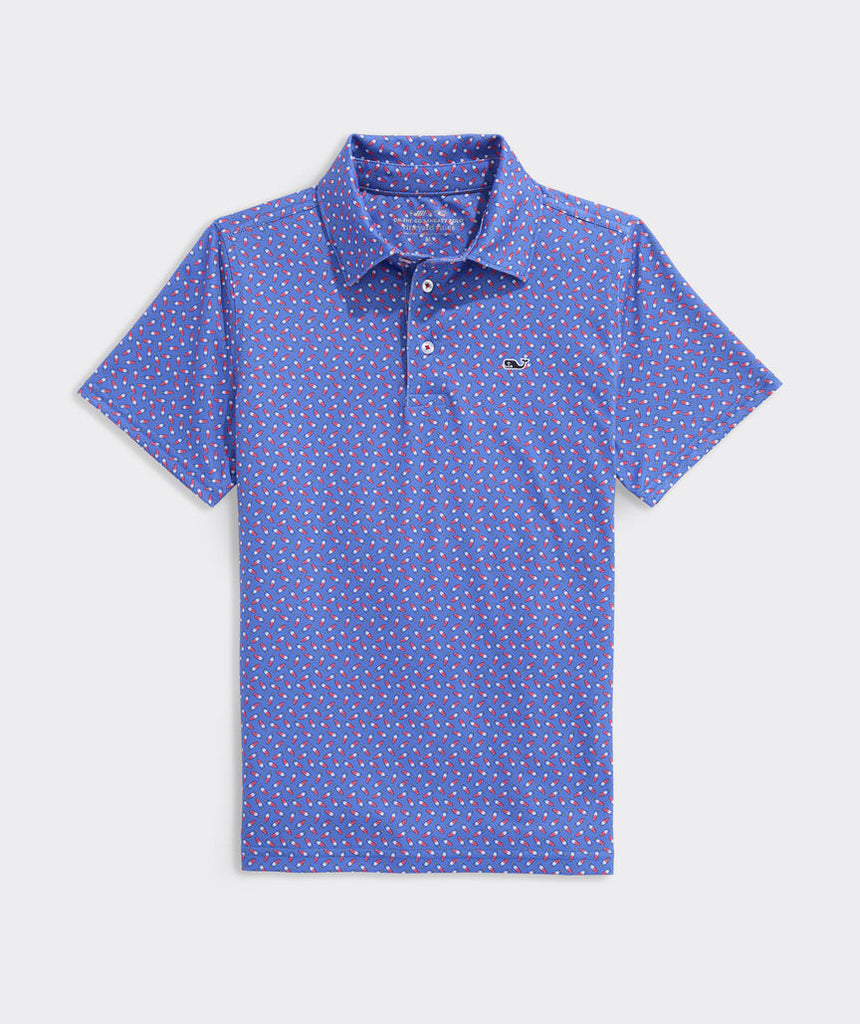 Vineyard Vines Boys Printed Sankaty Performance Polo