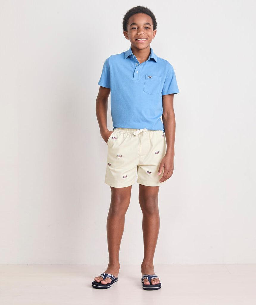 Vineyard Vines Boys' Americana Embroidered Pull-On Chino Shorts