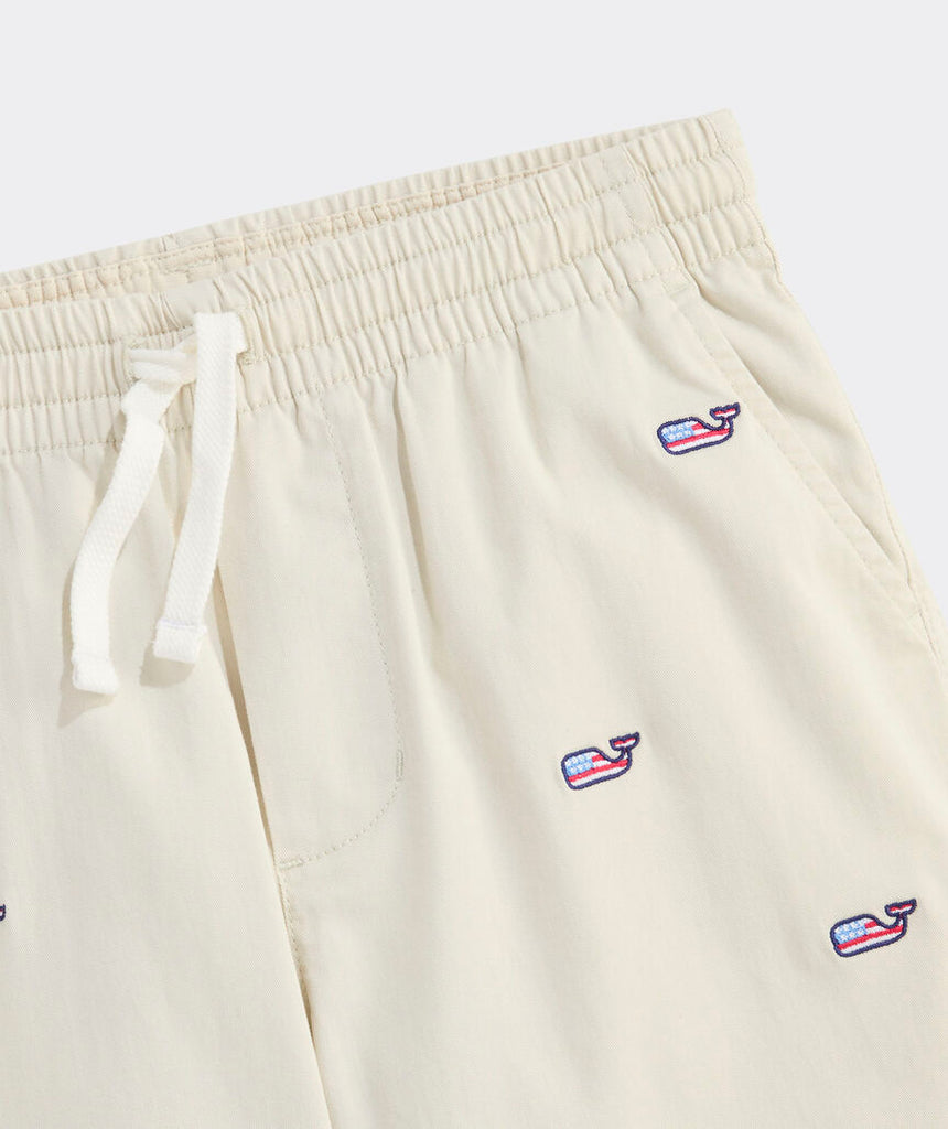 Vineyard Vines Boys' Americana Embroidered Pull-On Chino Shorts