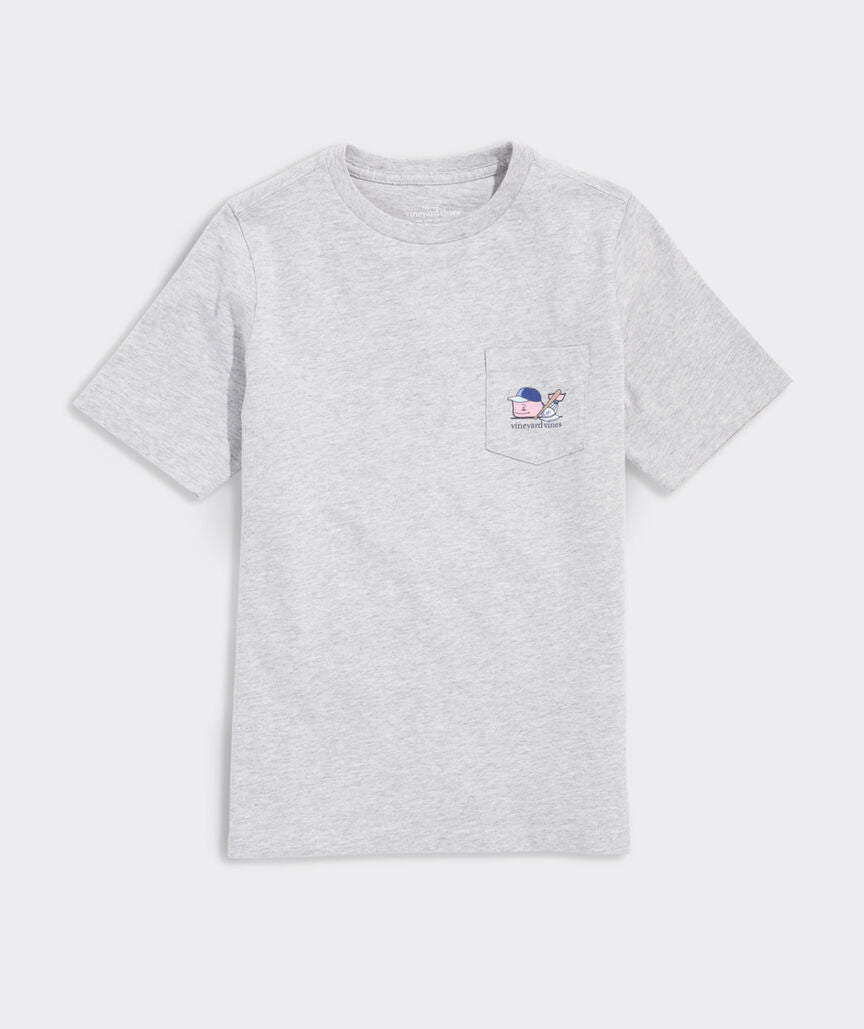 Vineyard Vines Boys' Baseball Player Whale Short-Sleeve Pocket Tee