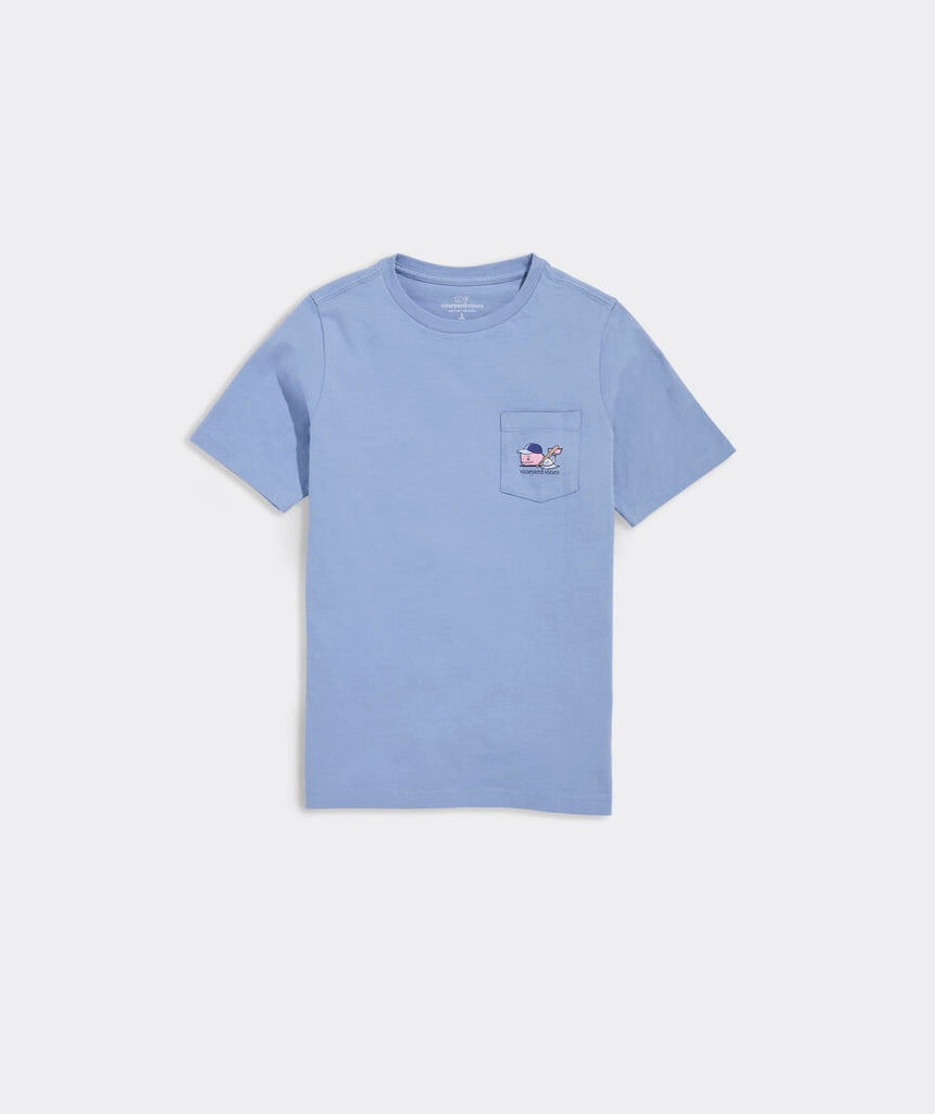 Vineyard Vines Boys' Baseball Player Whale Short-Sleeve Pocket Tee