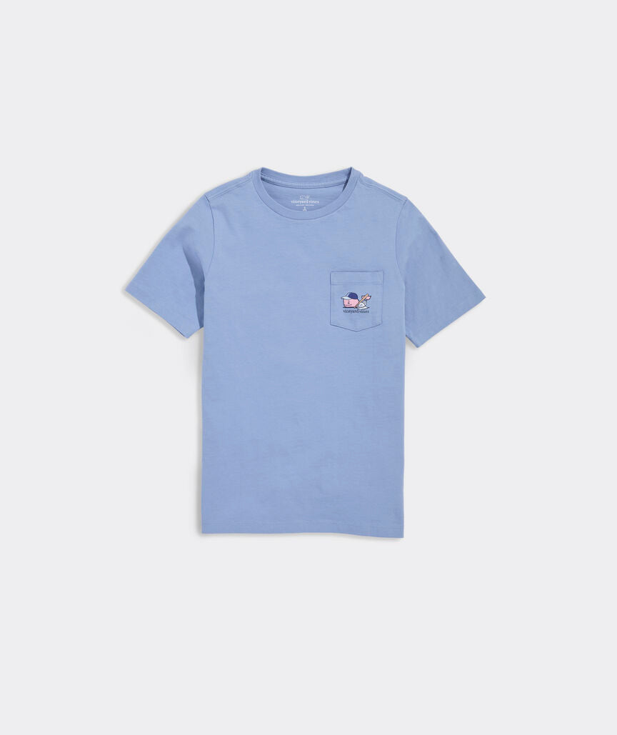 Vineyard Vines Boys' Baseball Player Whale Short-Sleeve Pocket Tee