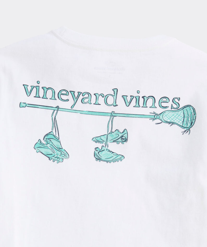 Vineyard Vines Boys' Sketched Lacrosse Stick Short-Sleeve Pocket Tee