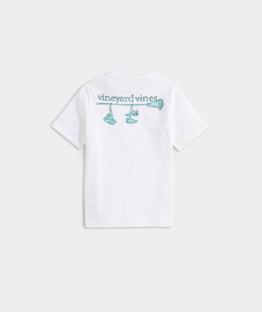 Vineyard Vines Boys' Sketched Lacrosse Stick Short-Sleeve Pocket Tee