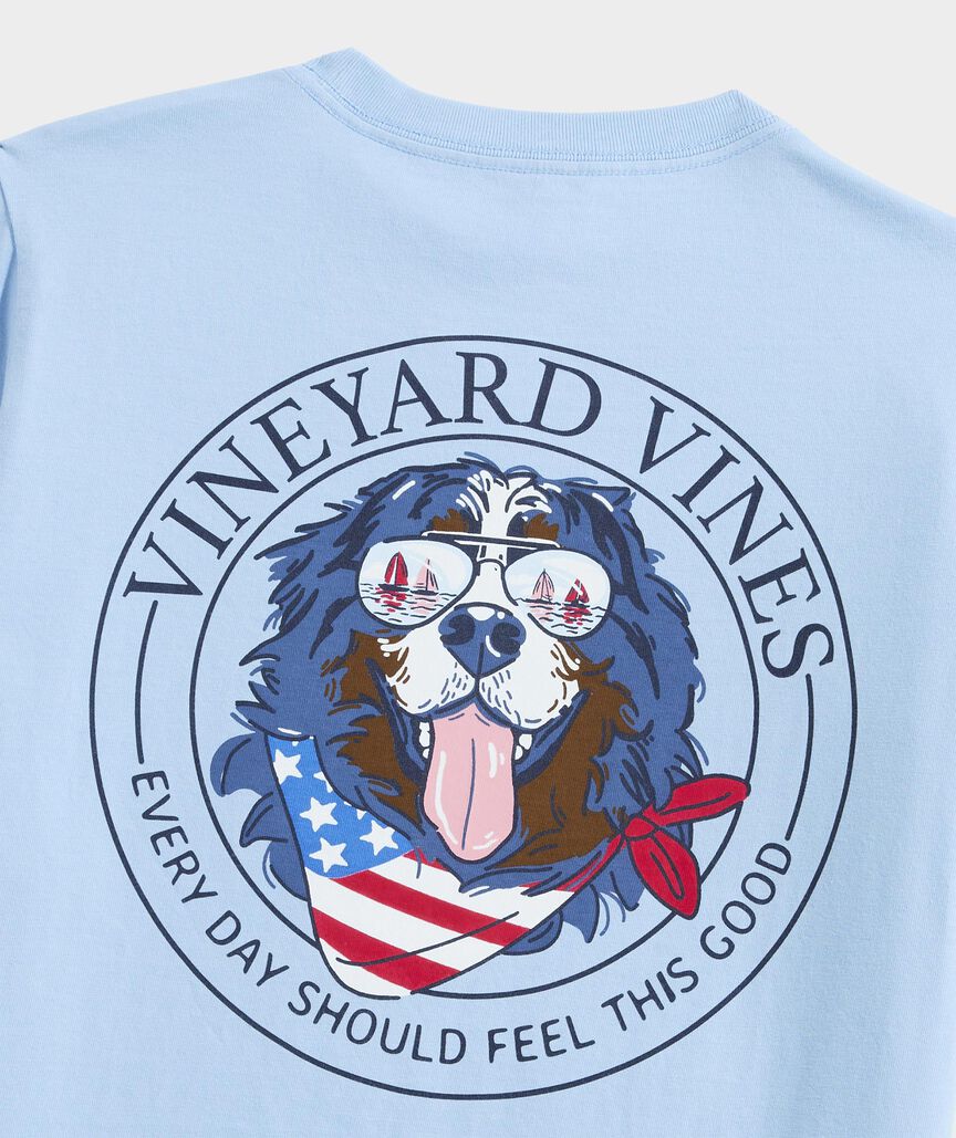 Vineyard Vines Boys' USA Mountain Dog Short-Sleeve Pocket Tee