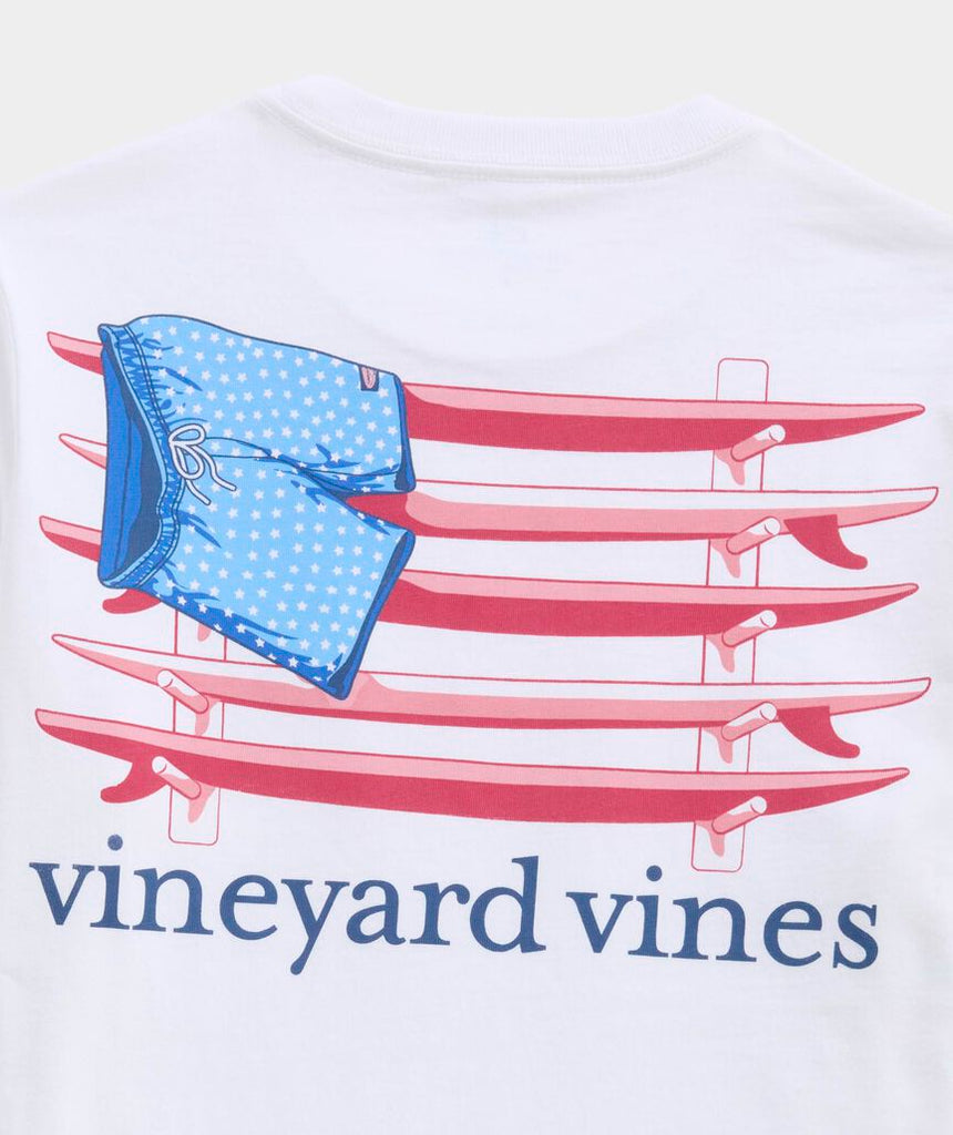 Vineyard Vines Boys' Surf Chappy Short Flag Short-Sleeve Pocket Tee