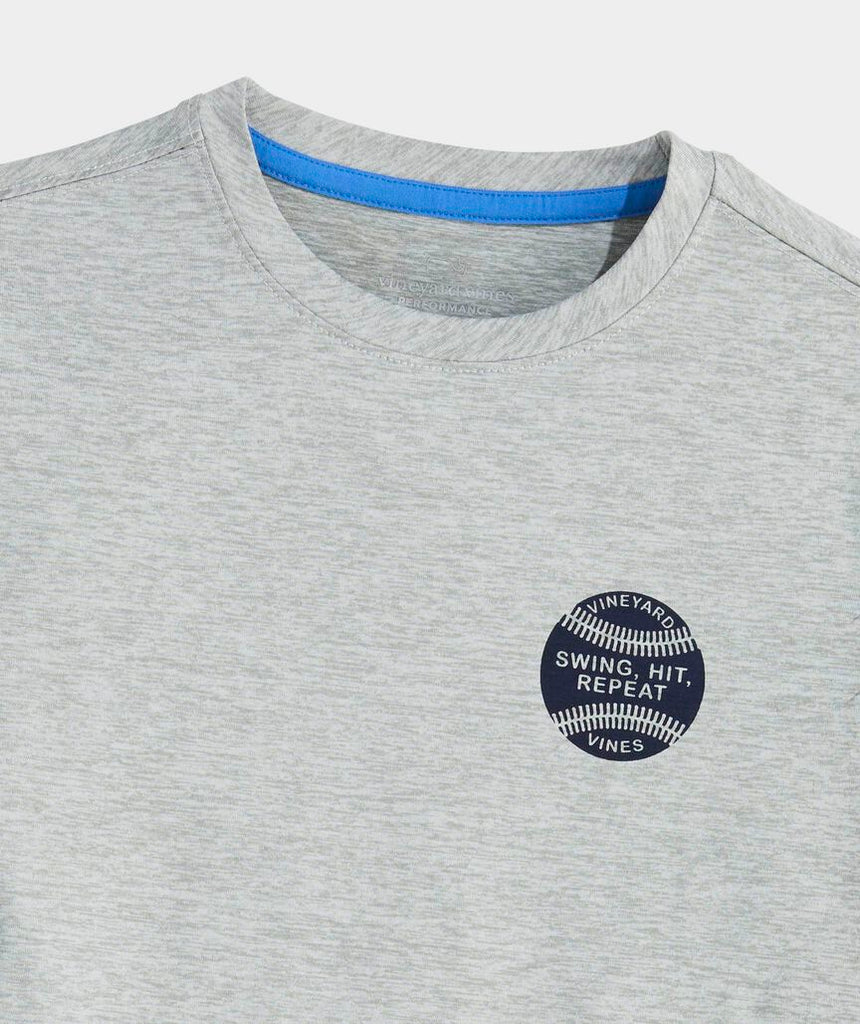 Vineyard Vines Boys' Swing Hit Repeat Short-Sleeve Harbor Sun Performance Tee