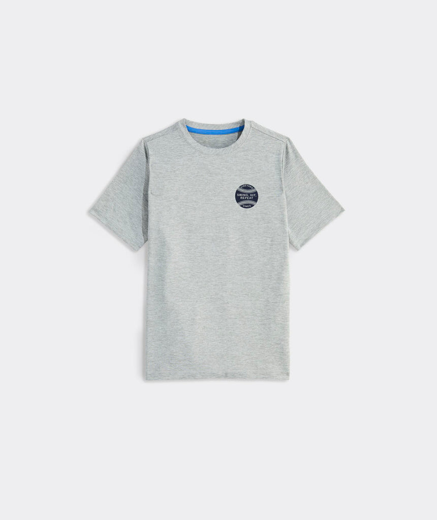 Vineyard Vines Boys' Swing Hit Repeat Short-Sleeve Harbor Sun Performance Tee