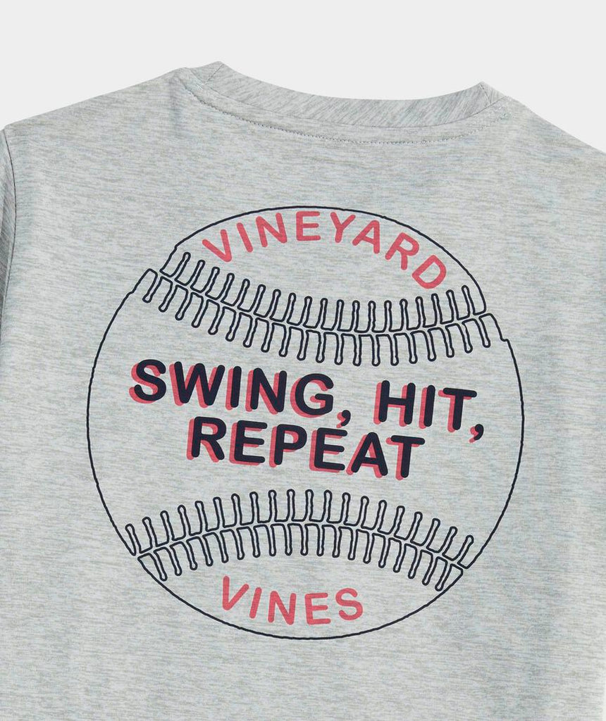 Vineyard Vines Boys' Swing Hit Repeat Short-Sleeve Harbor Sun Performance Tee