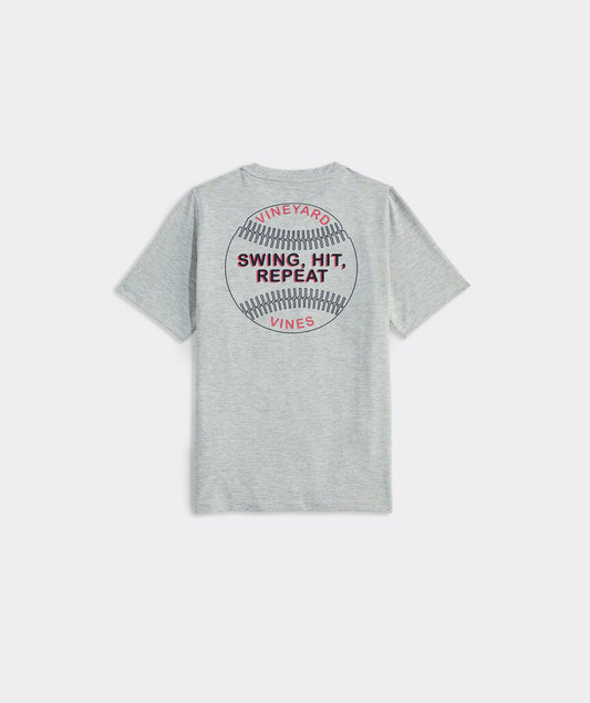 Vineyard Vines Boys' Swing Hit Repeat Short-Sleeve Harbor Sun Performance Tee