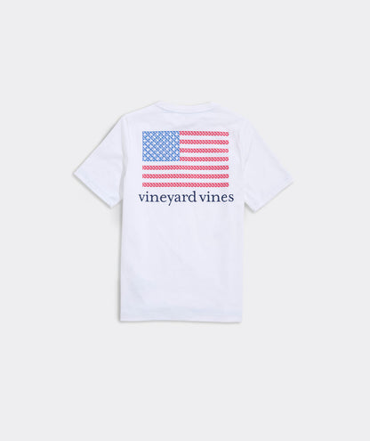 Vineyard Vines Boys' American Flag Whales Short-Sleeve Harbor Sun Performance Tee