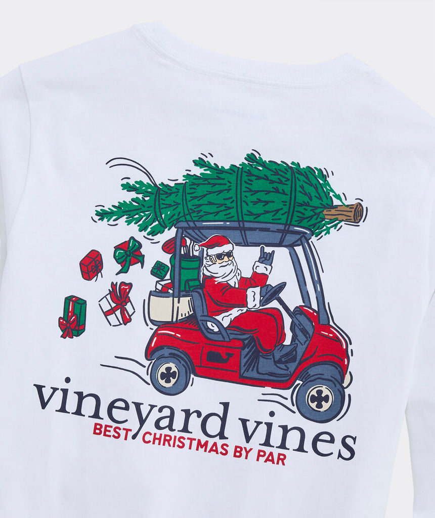 Vineyard Vines Boys' Best Christmas By Par Long-Sleeve Pocket Tee