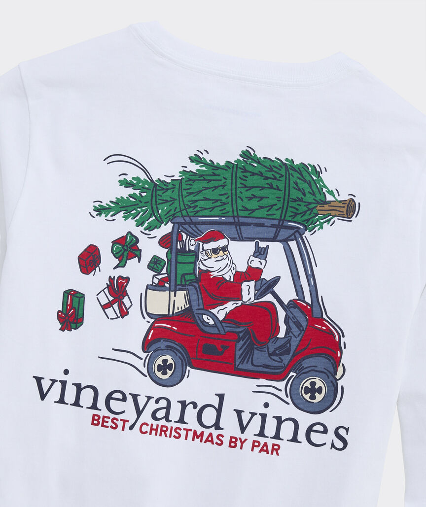Vineyard Vines Boys' Best Christmas By Par Long-Sleeve Pocket Tee