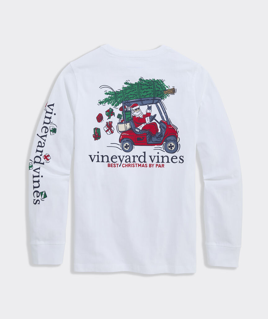 Vineyard Vines Boys' Best Christmas By Par Long-Sleeve Pocket Tee