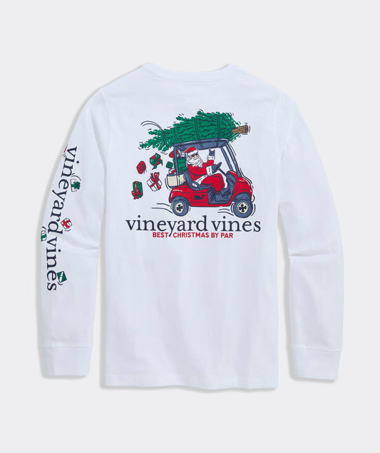Vineyard Vines Boys' Best Christmas By Par Long-Sleeve Pocket Tee