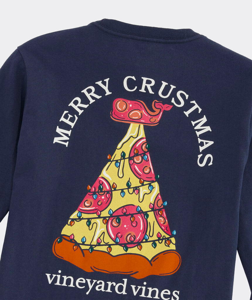 Vineyard Vines Boys' Merry CRUSTmas Long-Sleeve Pocket Tee