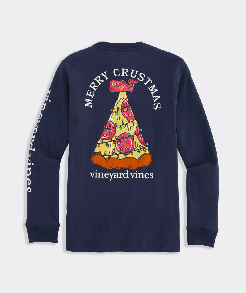Vineyard Vines Boys' Merry CRUSTmas Long-Sleeve Pocket Tee