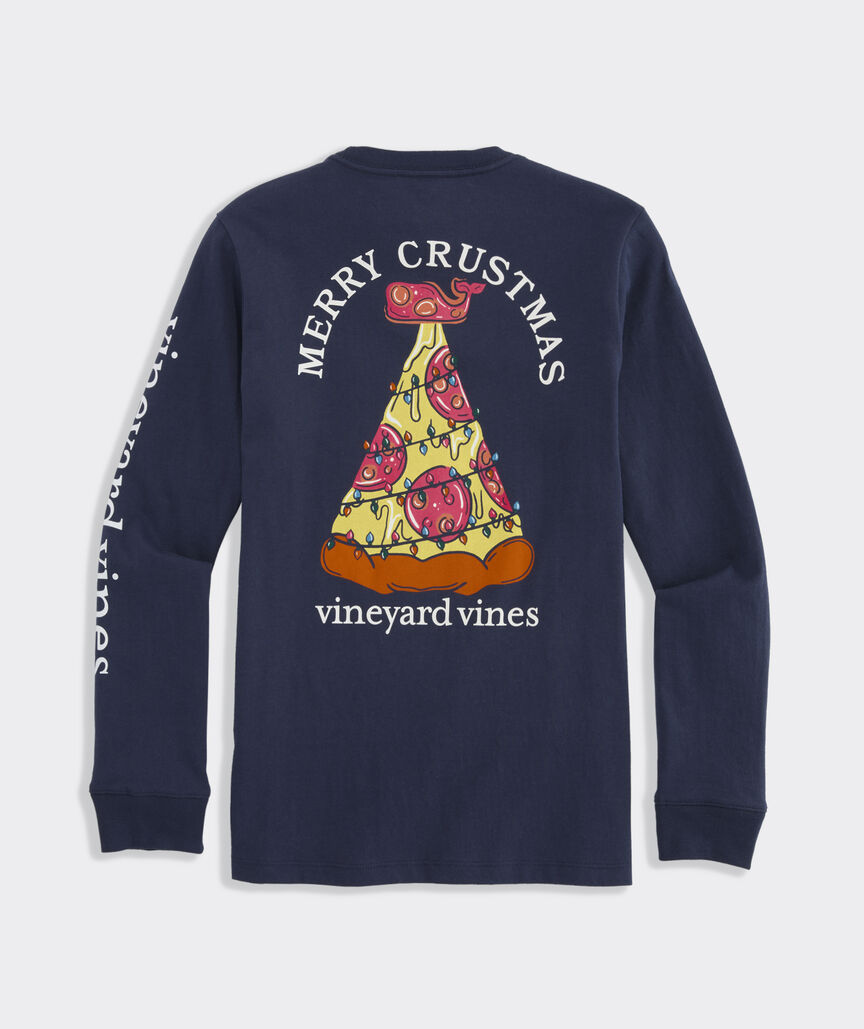 Vineyard Vines Boys' Merry CRUSTmas Long-Sleeve Pocket Tee