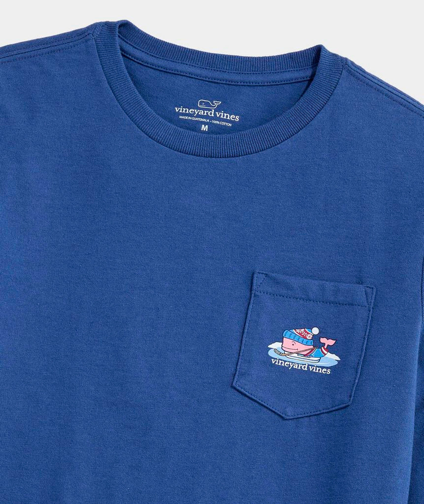 Vineyard Vines Boys' Hockey Whale Long-Sleeve Pocket Tee