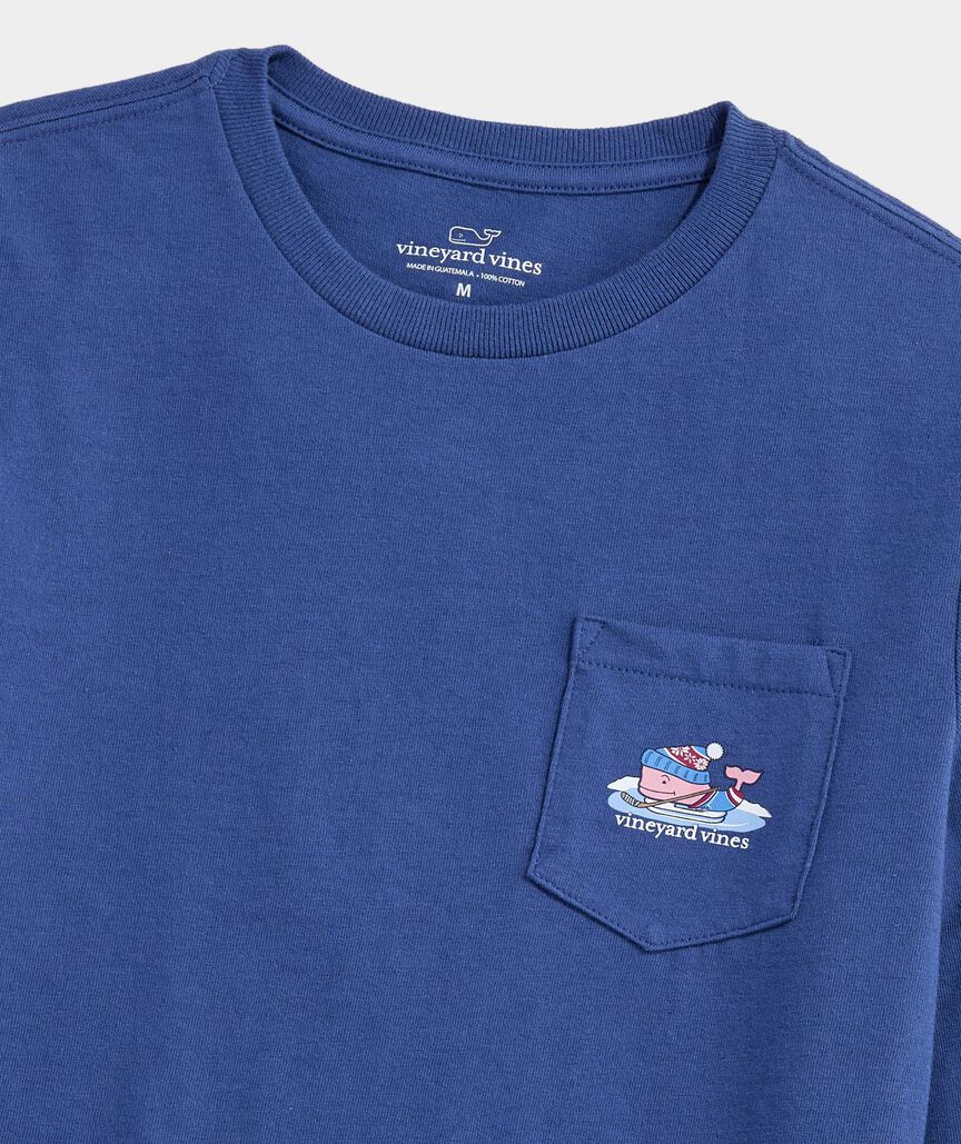 Vineyard Vines Boys' Hockey Whale Long-Sleeve Pocket Tee