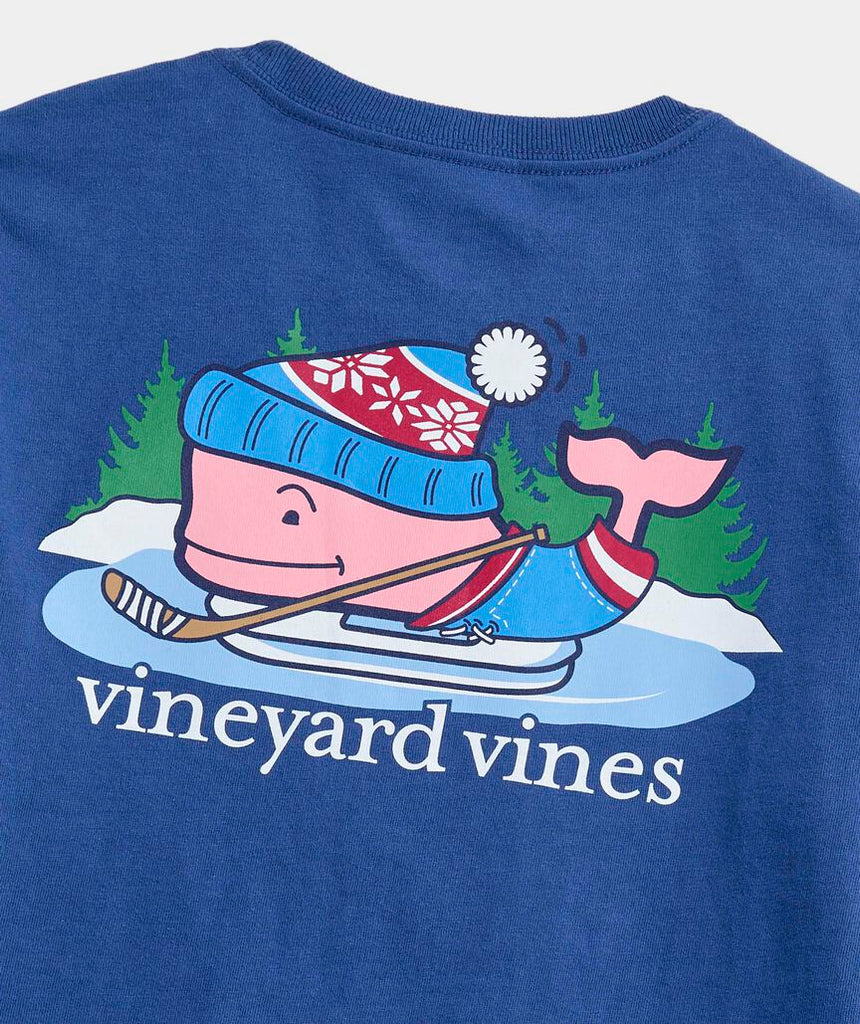 Vineyard Vines Boys' Hockey Whale Long-Sleeve Pocket Tee