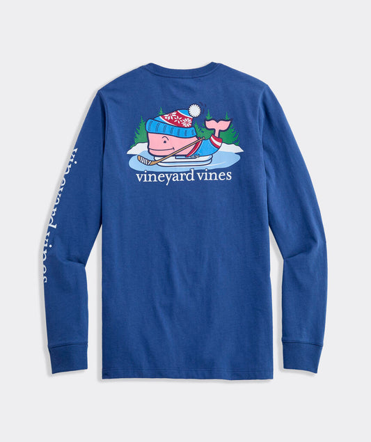 Vineyard Vines Boys' Hockey Whale Long-Sleeve Pocket Tee