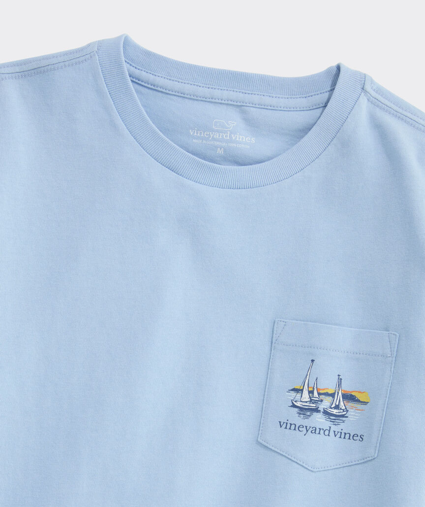 Vineyard Vines Boys' Autumn Sailing Scene Short-Sleeve Pocket Tee