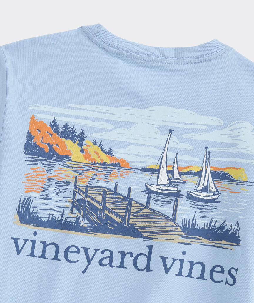 Vineyard Vines Boys' Autumn Sailing Scene Short-Sleeve Pocket Tee