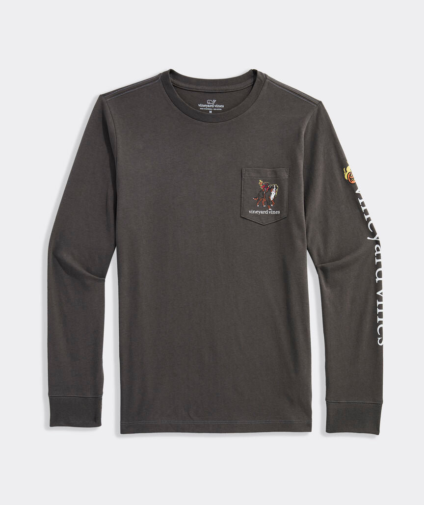 Vineyard Vines Boys' Headless Horseman Dog Long-Sleeve Pocket Tee