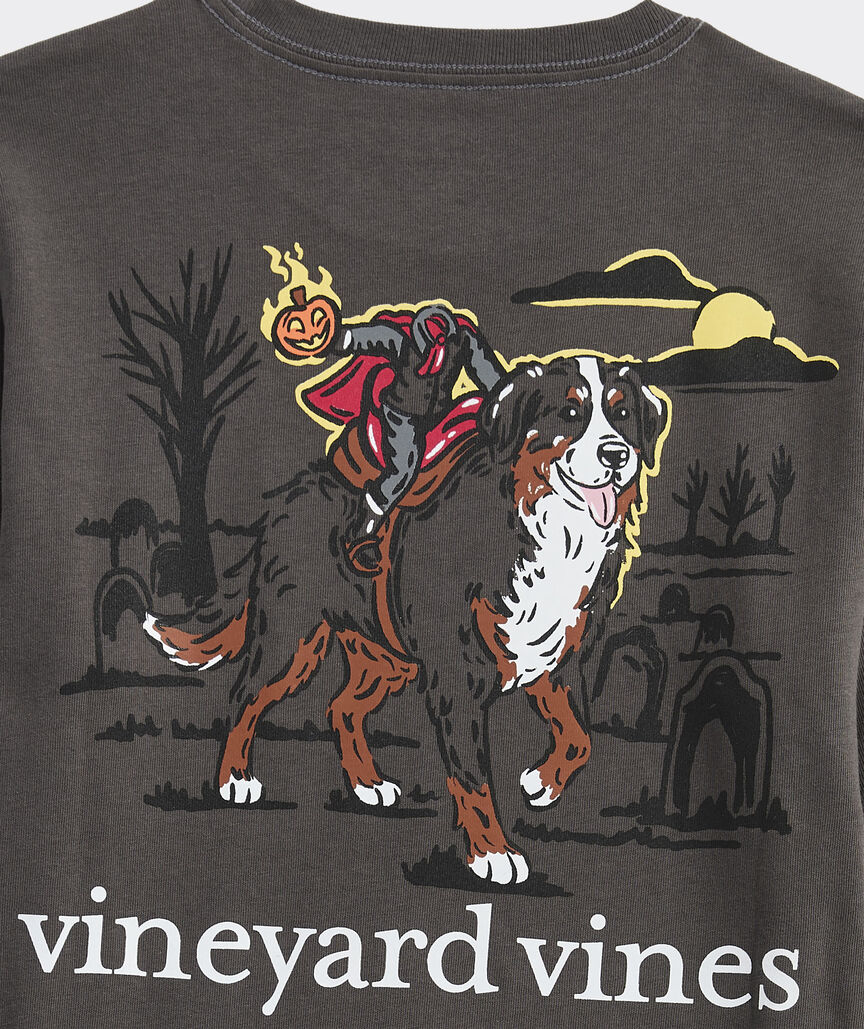 Vineyard Vines Boys' Headless Horseman Dog Long-Sleeve Pocket Tee