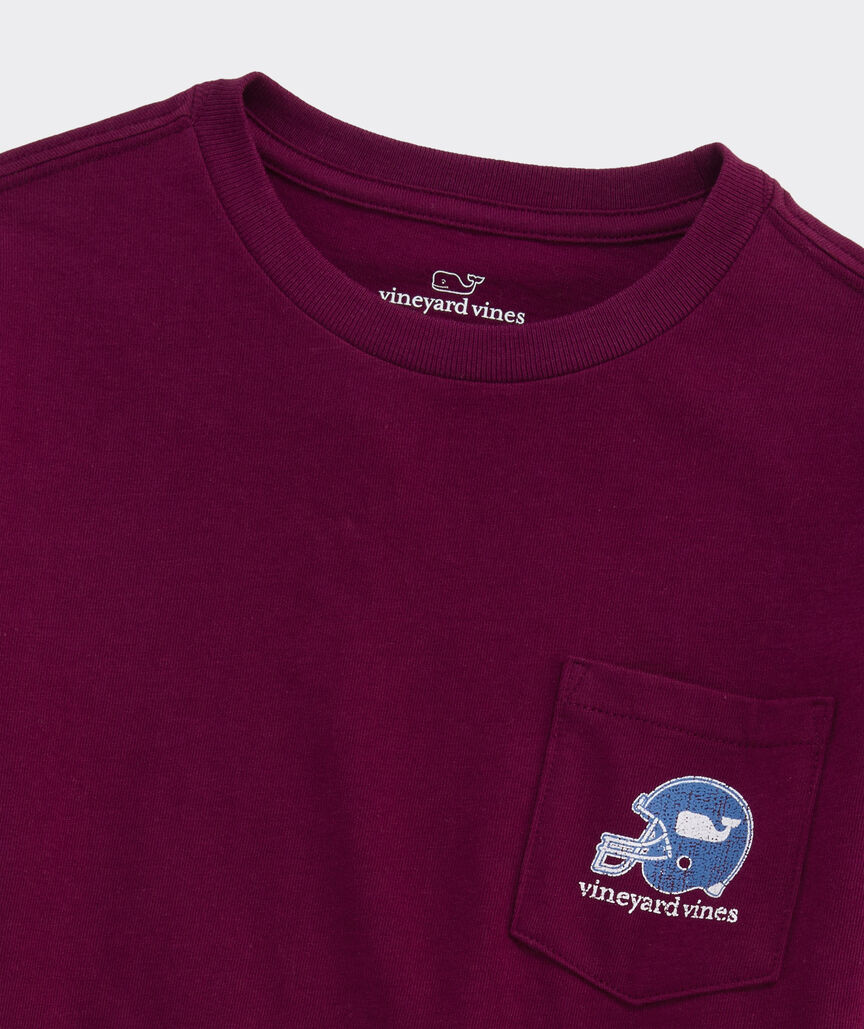 Vineyard Vines Boys' Sticker Football Helmet Long-Sleeve Pocket Tee