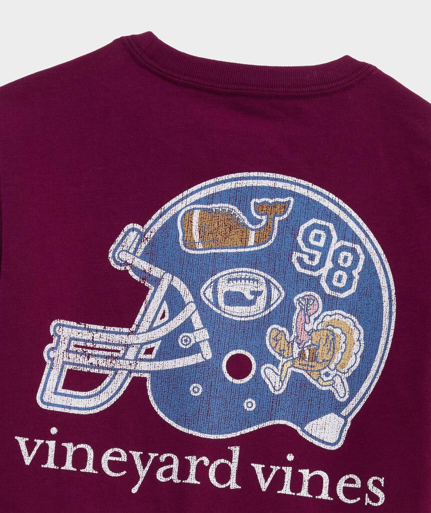 Vineyard Vines Boys' Sticker Football Helmet Long-Sleeve Pocket Tee