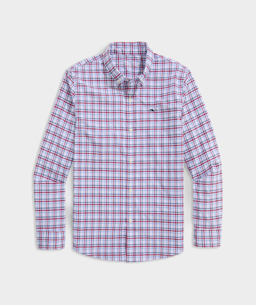 Vineyard Vines Boys' Callwood Plaid Featherweight Performance Shirt