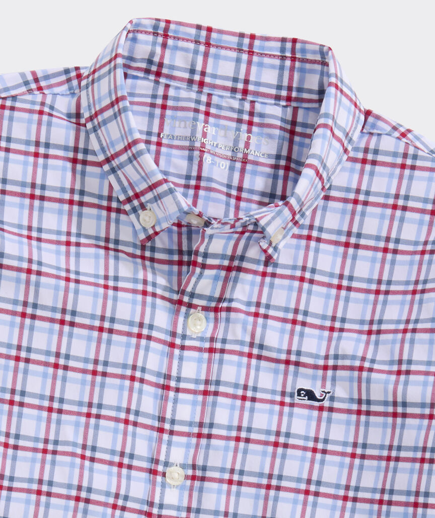 Vineyard Vines Boys' Callwood Plaid Featherweight Performance Shirt