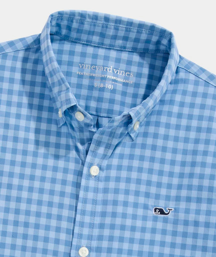 Vineyard Vines Boys' Performance Topsail Gingham Featherweight Shirt