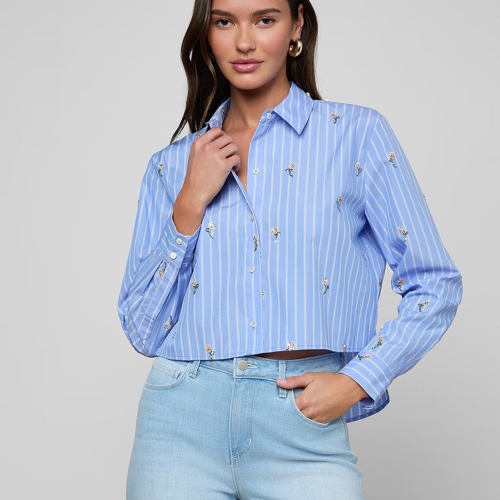 L'Agence Cosette Sequined Shirt