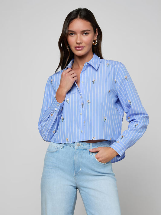 L'Agence Cosette Sequined Shirt
